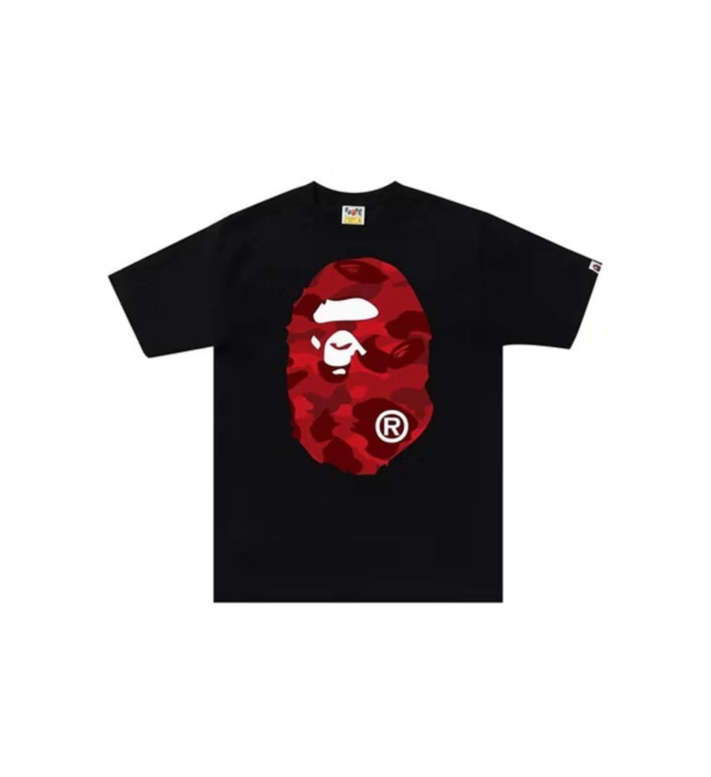 BAPE Color Camo Big Ape Head Tee 'Black/Red'