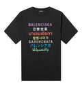 Balenciaga Languages Logo Tee 'Black/Multicolor'
