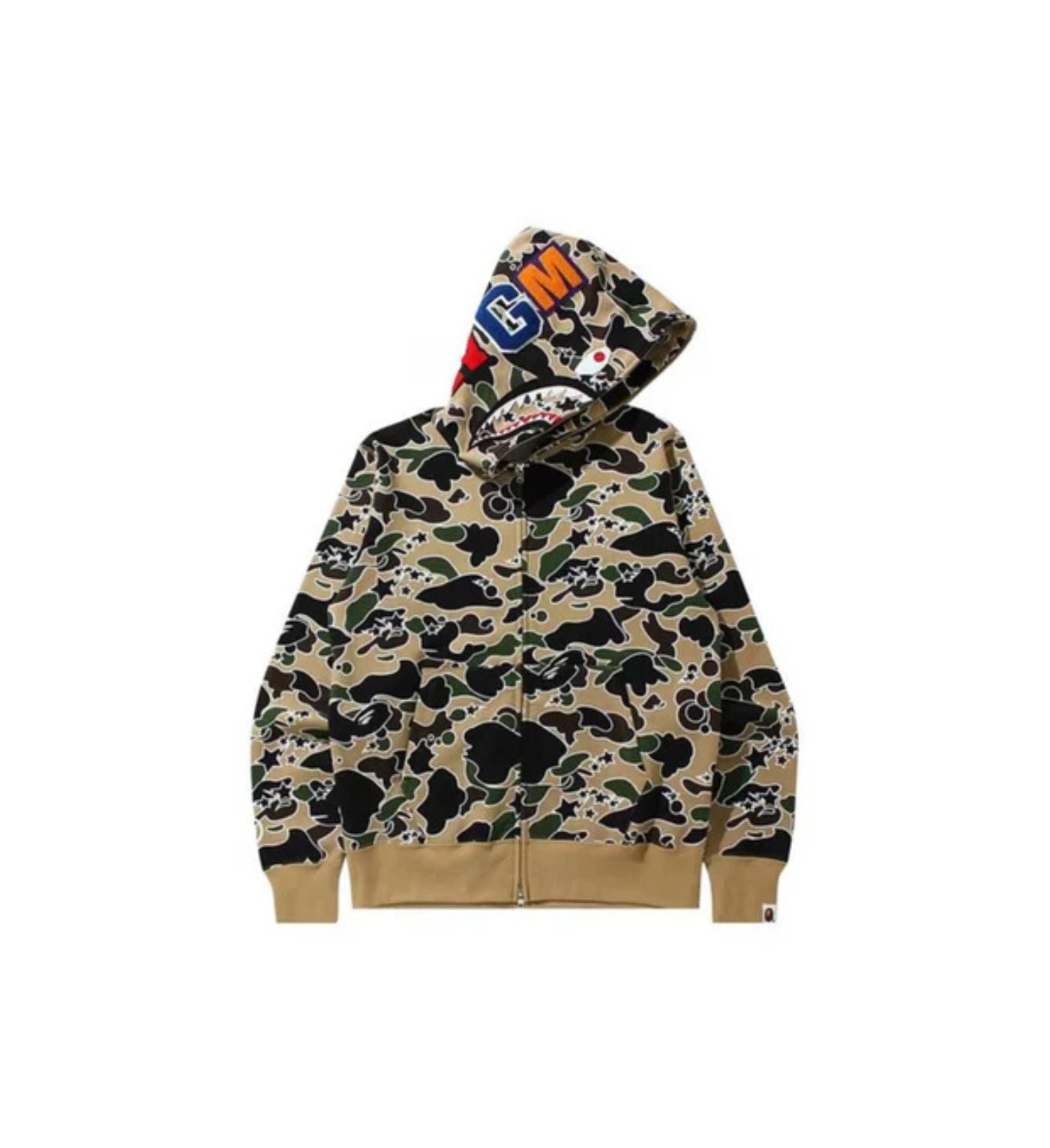 BAPE Sta Camo Shark Zip Hoodie 'Yellow'