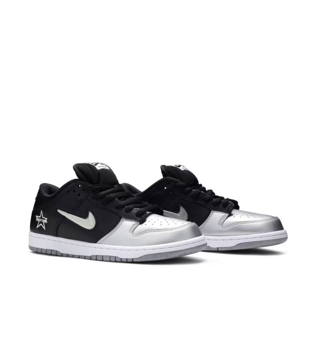 Nike SB Dunk Low Supreme Jewel Swoosh Silver