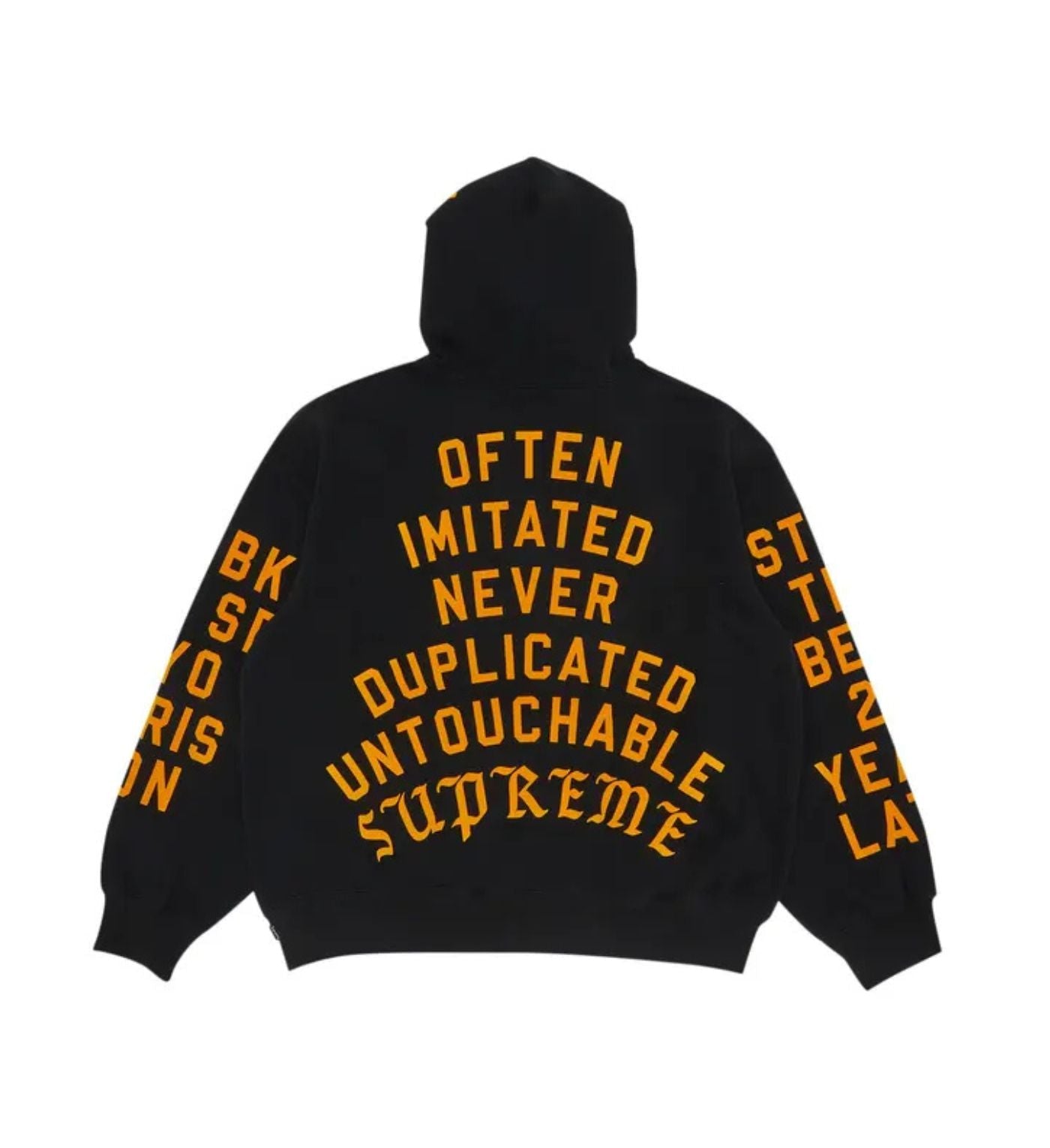 Supreme Team Flocked Hooded Sweatshirt 'Black'
