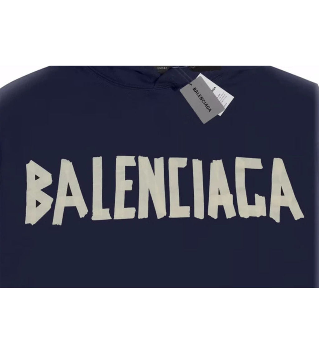 Balenciaga hoodie logo blue