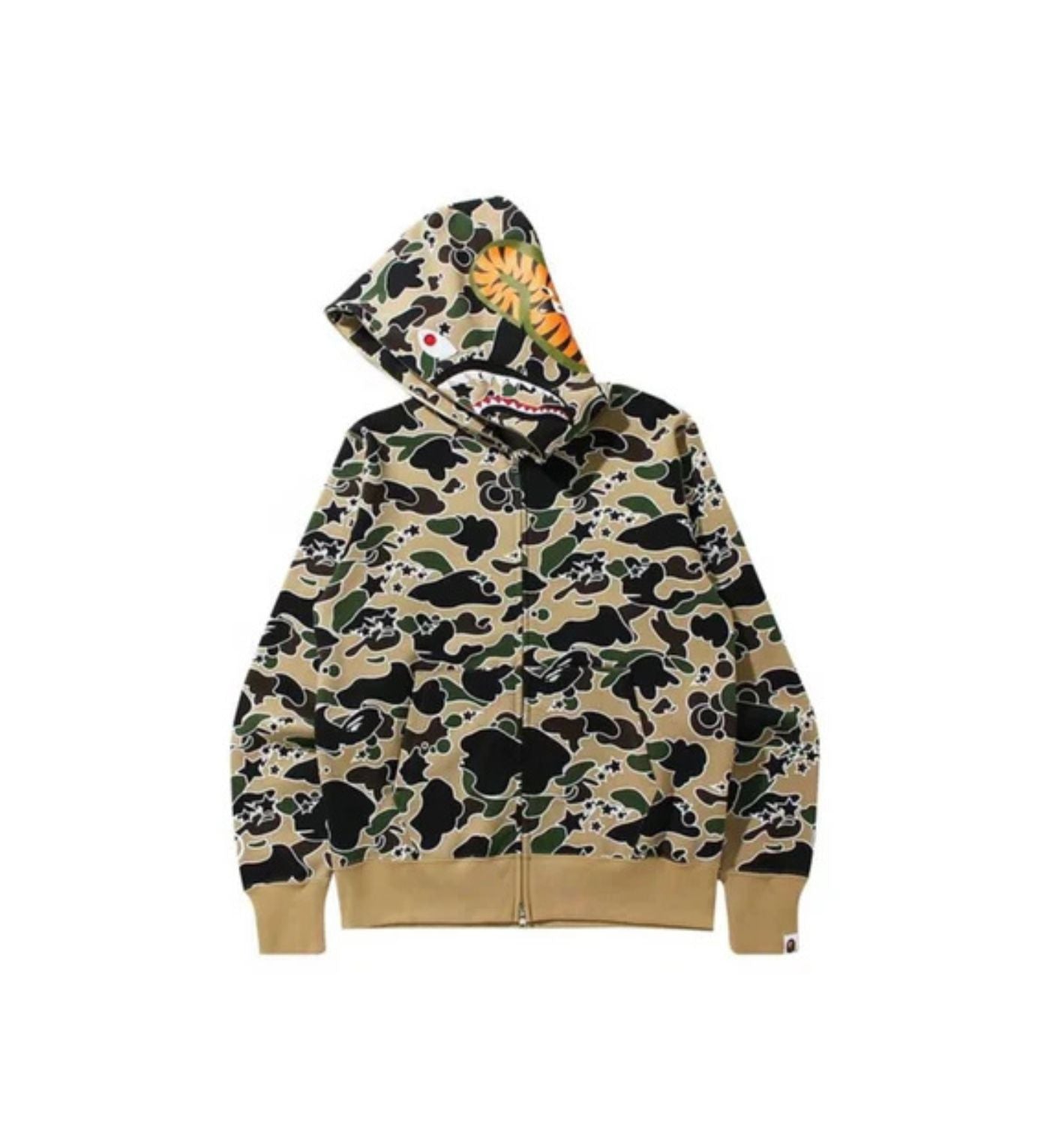 BAPE Sta Camo Shark Zip Hoodie 'Yellow'