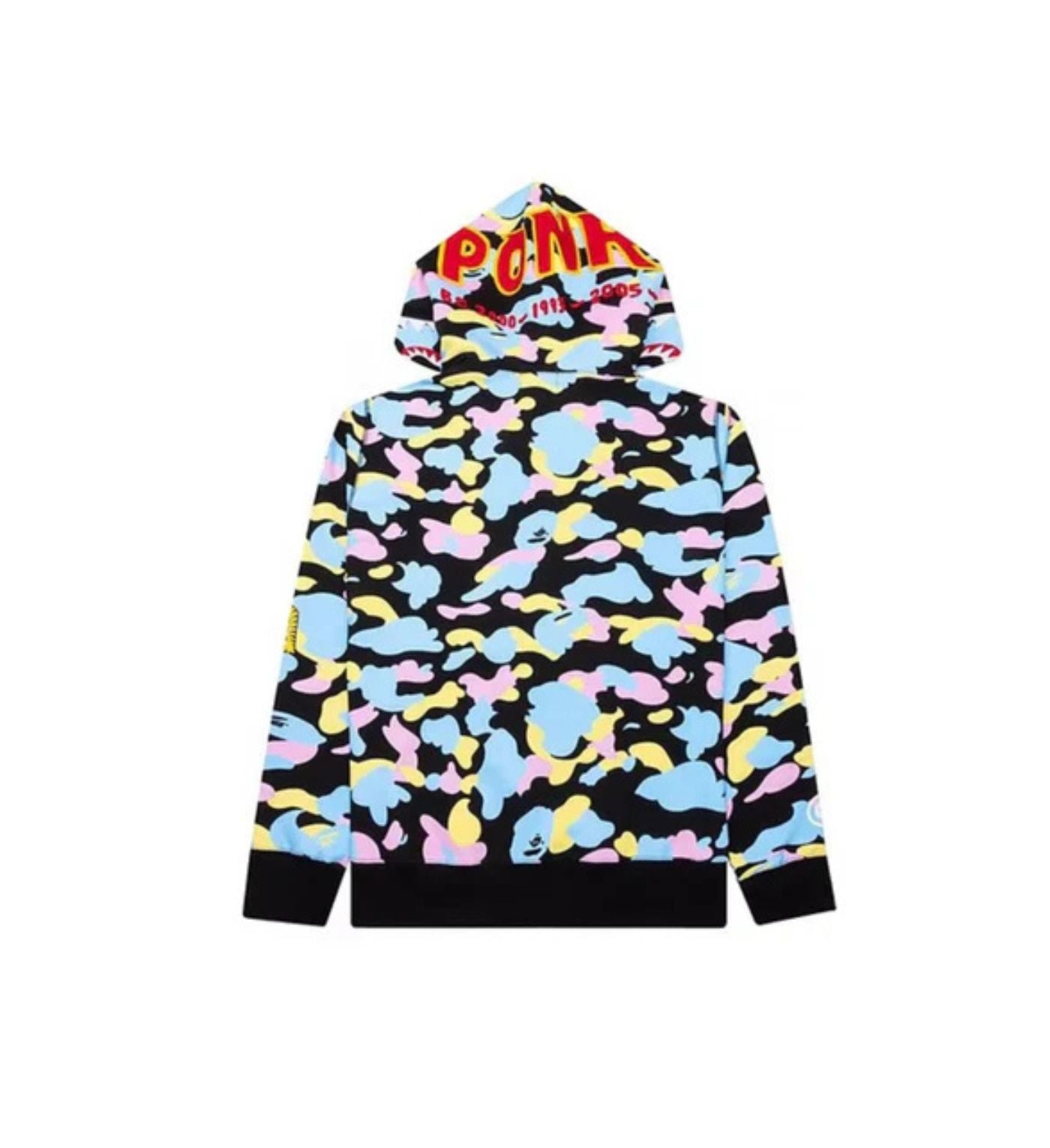 BAPE Multi Camo 2nd Shark Full Zip Hoodie 'Black'