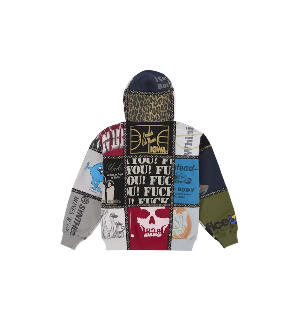 Supreme Number (N)ine Patchwork Zip Up Hooded Sweatshirt