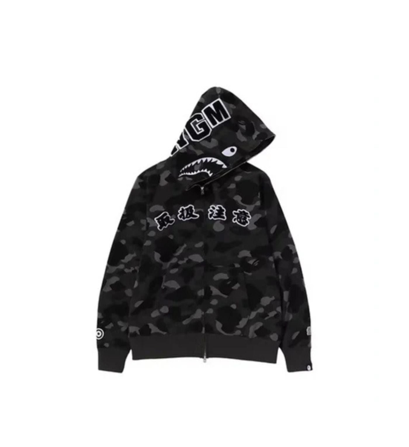 BAPE x Black Eye Patch Color Camo Shark Full Zip Hoodie 'Black'
