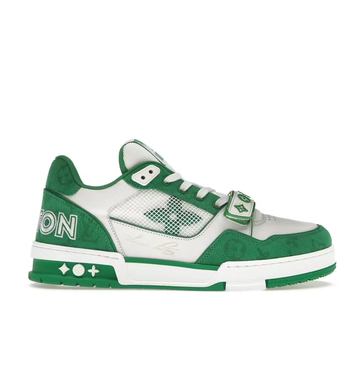 Louis Vuitton Trainer Green Monogram Denim